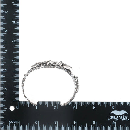 7.12" Heavy Jerry Bahe Navajo sterling buffalo cuff bracelet - Estate Fresh Austin