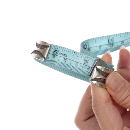 7.12" Navajo Nora Tahe Deep Stamped silver cuff bracelet - Estate Fresh Austin