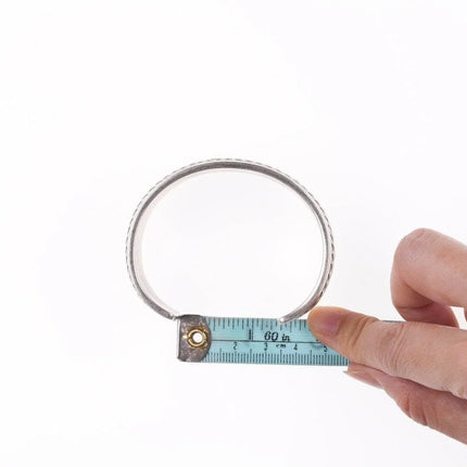 7.12" Navajo Richard Begay Heavy stamped sterling silver bracelet - Estate Fresh Austin