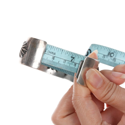 7.12" Nora Bill Navajo sterling repousse cuff bracelet - Estate Fresh Austin