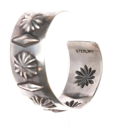 7.12" Nora Bill Navajo sterling repousse cuff bracelet - Estate Fresh Austin