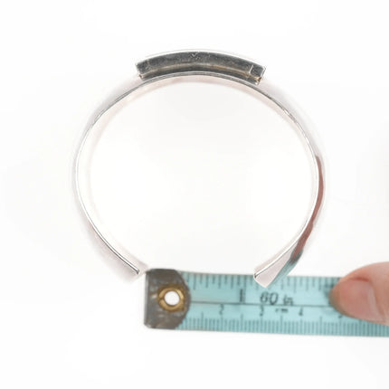 7.12" Ray Tracey Knifewing Coral inlay sterling cuff bracelet - Estate Fresh Austin