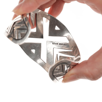 7.12" Retro Birks Sterling modernist cuff bracelet - Estate Fresh Austin