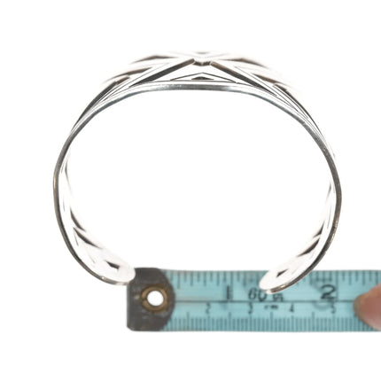 7.12" Retro Birks Sterling modernist cuff bracelet - Estate Fresh Austin