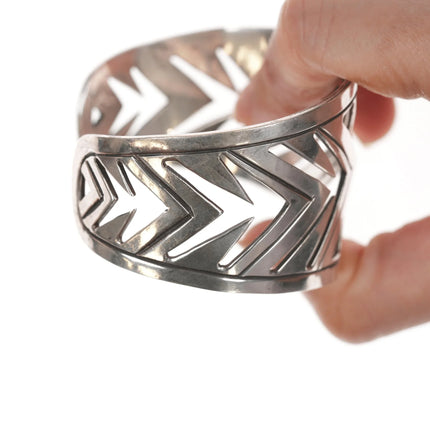 7.12" Retro Birks Sterling modernist cuff bracelet - Estate Fresh Austin