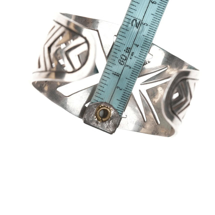 7.12" Retro Birks Sterling modernist cuff bracelet - Estate Fresh Austin