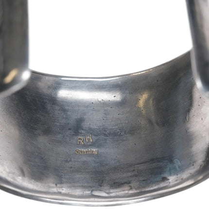 7.12" Ronnie Hurley Navajo Sterling cuff bracelet with copper sun - Estate Fresh Austin