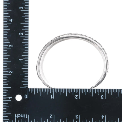 7.12" Ronnie Hurley Navajo Sterling cuff bracelet with copper sun - Estate Fresh Austin