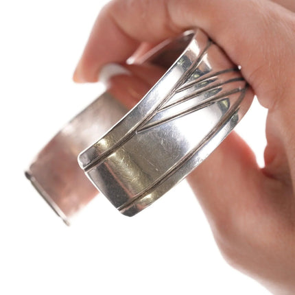 7.12" Vintage Navajo Hand Chiseled Ingot bracelet RJS - Estate Fresh Austin