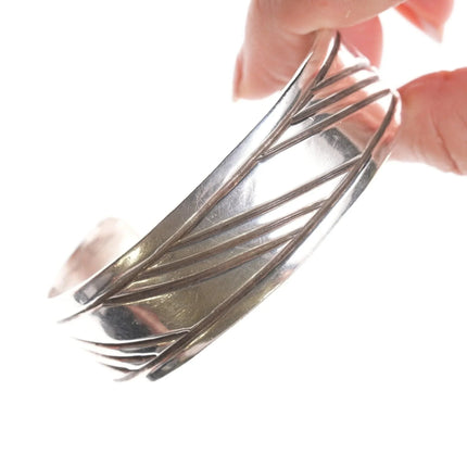 7.12" Vintage Navajo Hand Chiseled Ingot bracelet RJS - Estate Fresh Austin