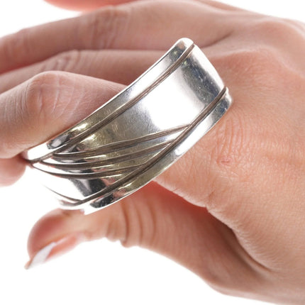 7.12" Vintage Navajo Hand Chiseled Ingot bracelet RJS - Estate Fresh Austin