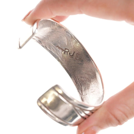 7.12" Vintage Navajo Hand Chiseled Ingot bracelet RJS - Estate Fresh Austin