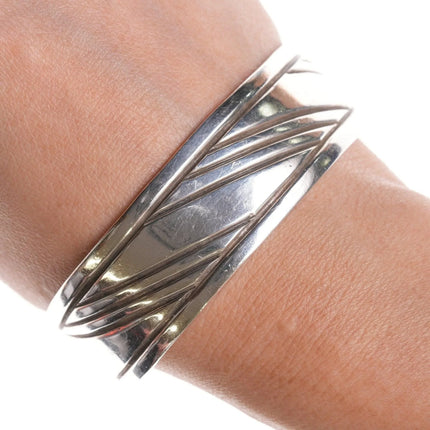 7.12" Vintage Navajo Hand Chiseled Ingot bracelet RJS - Estate Fresh Austin