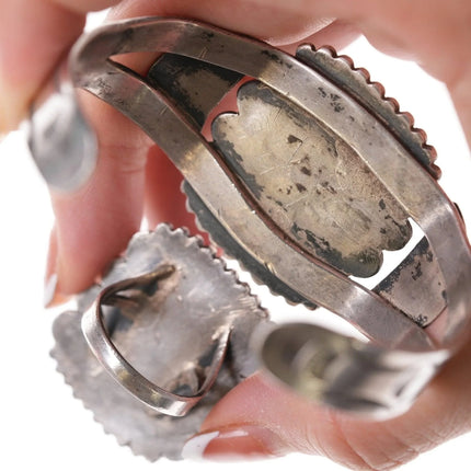 7" 1940's Navajo Sterling and Agate bracelet with matching size 6.75 ring - Estate Fresh Austin