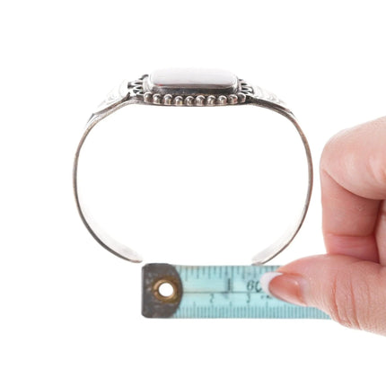 7" 1940's Navajo Sterling and Agate bracelet with matching size 6.75 ring - Estate Fresh Austin