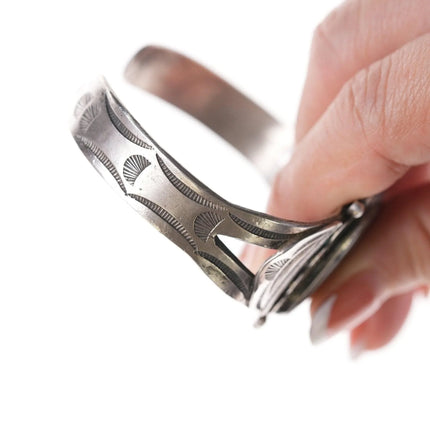 7" 1940's Navajo Sterling and Agate bracelet with matching size 6.75 ring - Estate Fresh Austin