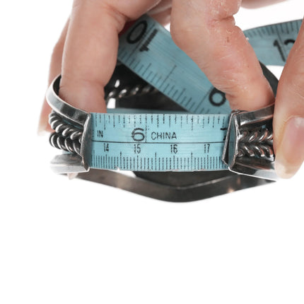 7" 1970's Phil T Navajo Silver cuff bracelet with turquoise - Estate Fresh Austin