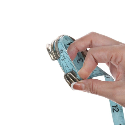 7" 1979 Native American DRW Carved fossil sterling bracelet - Estate Fresh Austin