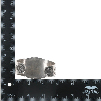 7" 20's-30's Navajo Ingot silver Whirling log High grade turquoise cuff bracelet - Estate Fresh Austin