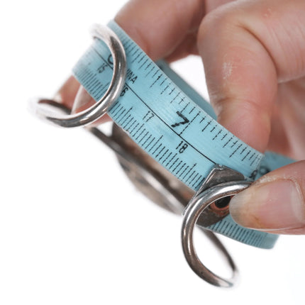 7.375" Retro Southwestern modernist sterling and jasper cuff bracelet - Estate Fresh Austin