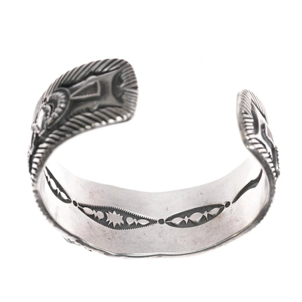 7.375" Roland Dixon Navajo sterling high grade turquoise cuff bracelet - Estate Fresh Austin