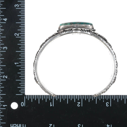 7.375" Roland Dixon Navajo sterling high grade turquoise cuff bracelet - Estate Fresh Austin