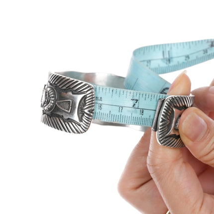 7.375" Roland Dixon Navajo sterling high grade turquoise cuff bracelet - Estate Fresh Austin