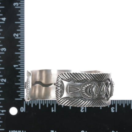 7.375" Roland Dixon Navajo sterling high grade turquoise cuff bracelet - Estate Fresh Austin