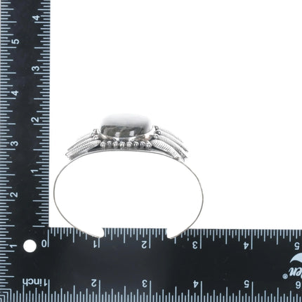 7.375" Southwestern Style sterling labradorite cuff bracelet - Estate Fresh Austin