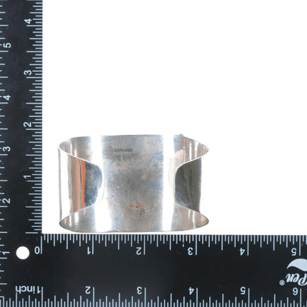 7.375" Southwestern Style sterling labradorite cuff bracelet - Estate Fresh Austin