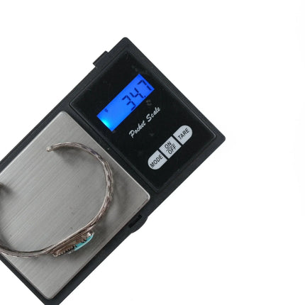 7" 40's-50's Navajo stamped silver and turquoise bracelet - Estate Fresh Austin