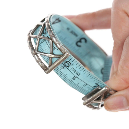 7" 40's-50's Navajo stamped silver and turquoise bracelet - Estate Fresh Austin