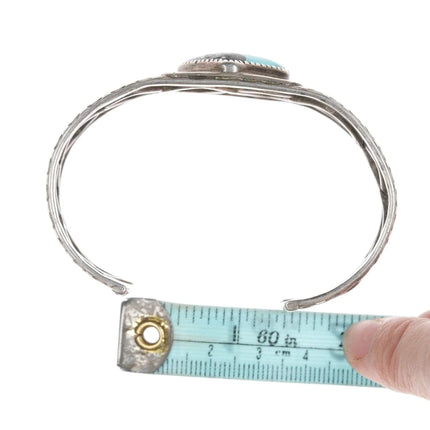 7" 40's-50's Navajo stamped silver and turquoise bracelet - Estate Fresh Austin