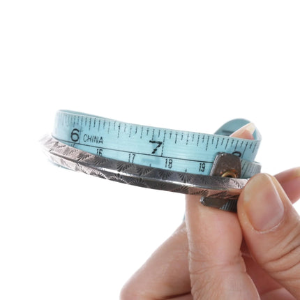 7.625" Heavy vintage Navajo carinated silver bangle bracelet - Estate Fresh Austin