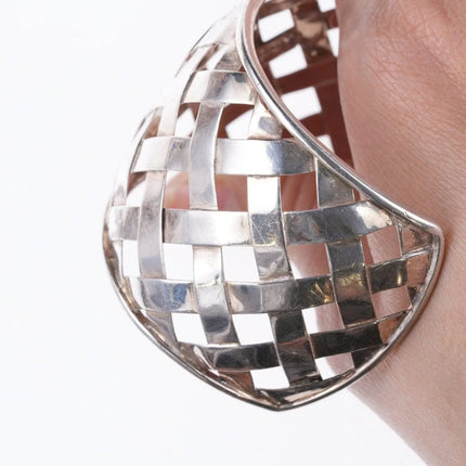 7.625" Thistle and Bee Classic Weave Cuff bracelet in Sterling Silver - Estate Fresh Austin