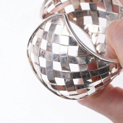 7.625" Thistle and Bee Classic Weave Cuff bracelet in Sterling Silver - Estate Fresh Austin