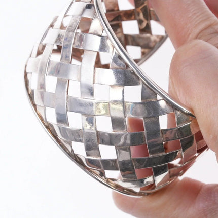 7.625" Thistle and Bee Classic Weave Cuff bracelet in Sterling Silver - Estate Fresh Austin