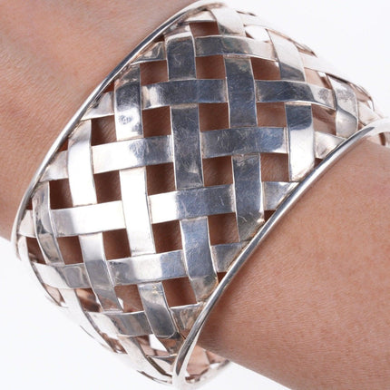 7.625" Thistle and Bee Classic Weave Cuff bracelet in Sterling Silver - Estate Fresh Austin