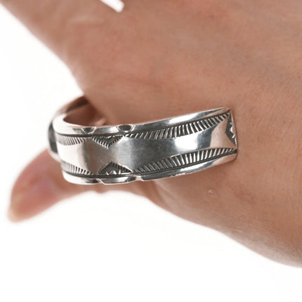 7" AJ Navajo silver and turquoise cuff bracelet - Estate Fresh Austin