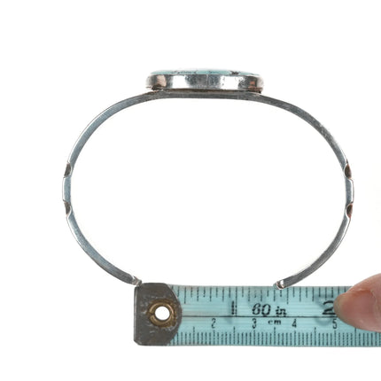 7" AJ Navajo silver and turquoise cuff bracelet - Estate Fresh Austin