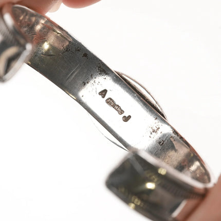 7" AJ Navajo silver and turquoise cuff bracelet - Estate Fresh Austin