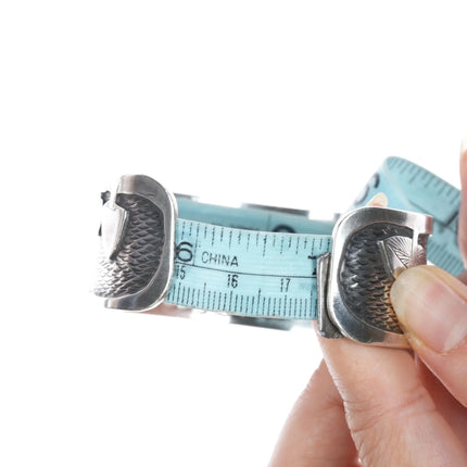 7" Amazing Sterling carved overlay Mushroom cuff bracelet - Estate Fresh Austin