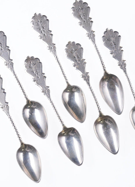 7 Antique Dutch Silver demitasse spoons - Estate Fresh Austin