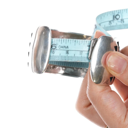 7" Bernard Dawahoya (1936-2010) Hopi Overlay silver cuff bracelet - Estate Fresh Austin