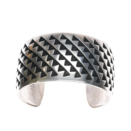 7" Bernard Dawahoya (1936-2010) Hopi Overlay silver cuff bracelet - Estate Fresh Austin