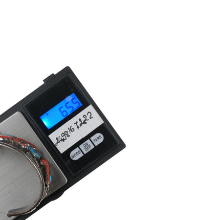 7" Bobby Lujan Taos Pueblo (1922-2012) Sterling, turquoise, and branch coral cuff bracelet - Estate Fresh Austin