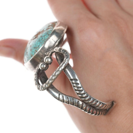 7" c1930's Navajo #8 Turquoise silver bracelet - Estate Fresh Austin