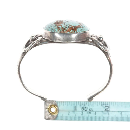 7" c1930's Navajo #8 Turquoise silver bracelet - Estate Fresh Austin
