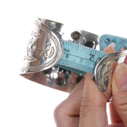 7" c1940's Navajo Curio wide sterling cuff bracelet - Estate Fresh Austin