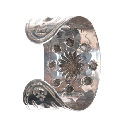 7" c1940's Navajo Curio wide sterling cuff bracelet - Estate Fresh Austin